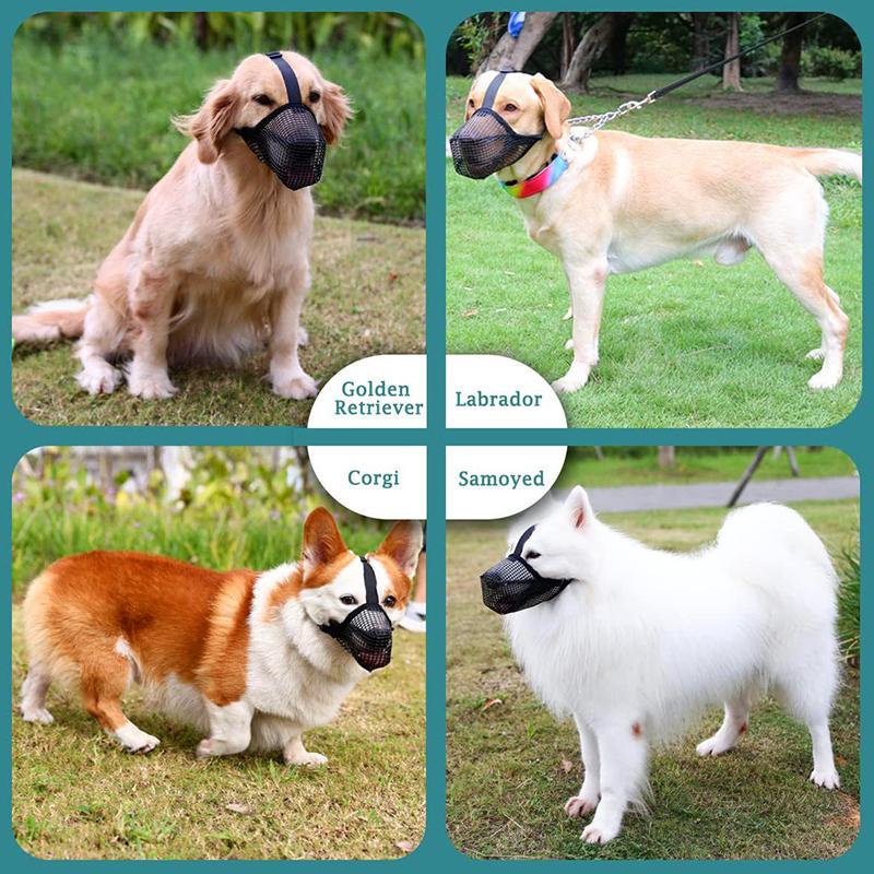 1Pc Pet Accessories Breathable Nylon Solid Color Dog Safety Adjustable Mouth Cover Anti Bite Muzzle