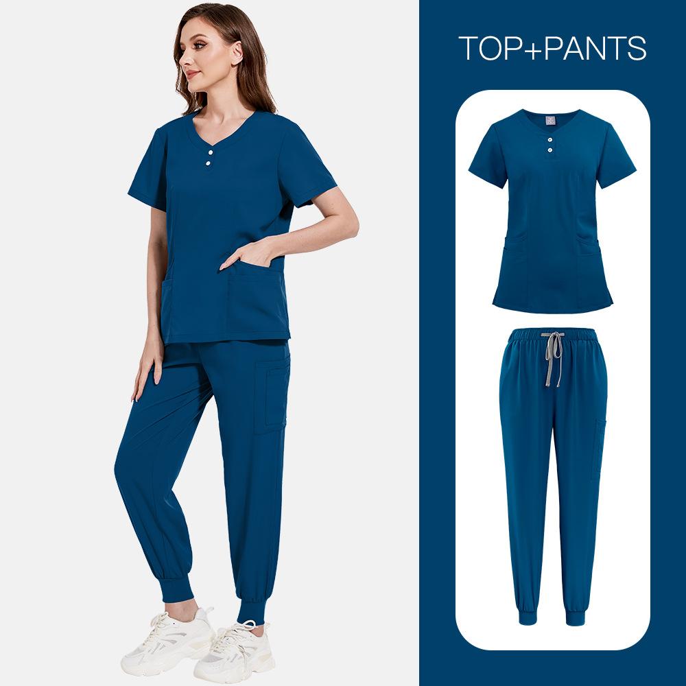 Elastic Medical Clothing Operating Room Short-Sleeved Hand-Washing Clothing Women'S Tops Work Clothing Nurse Clothing Doctor Hand-Brushing Clothing