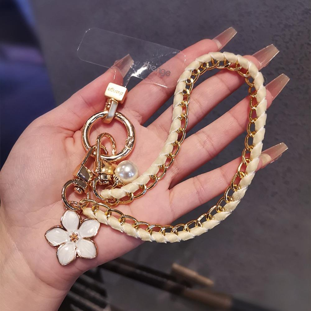 Pearl Cell Phone Chain Flower Pendant Mobile Phone Lanyard Mobile Phone Strap  New Year Gift