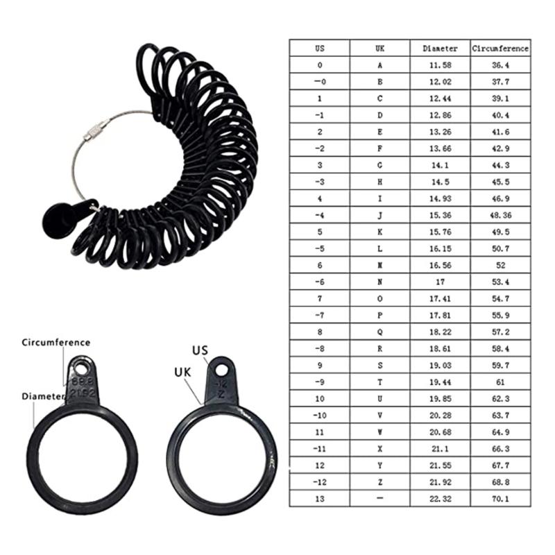 Ring Measurer and Ring Sizer Ring Measurement Stick Black American Degrees Rings and Ruler Ring Making Tools