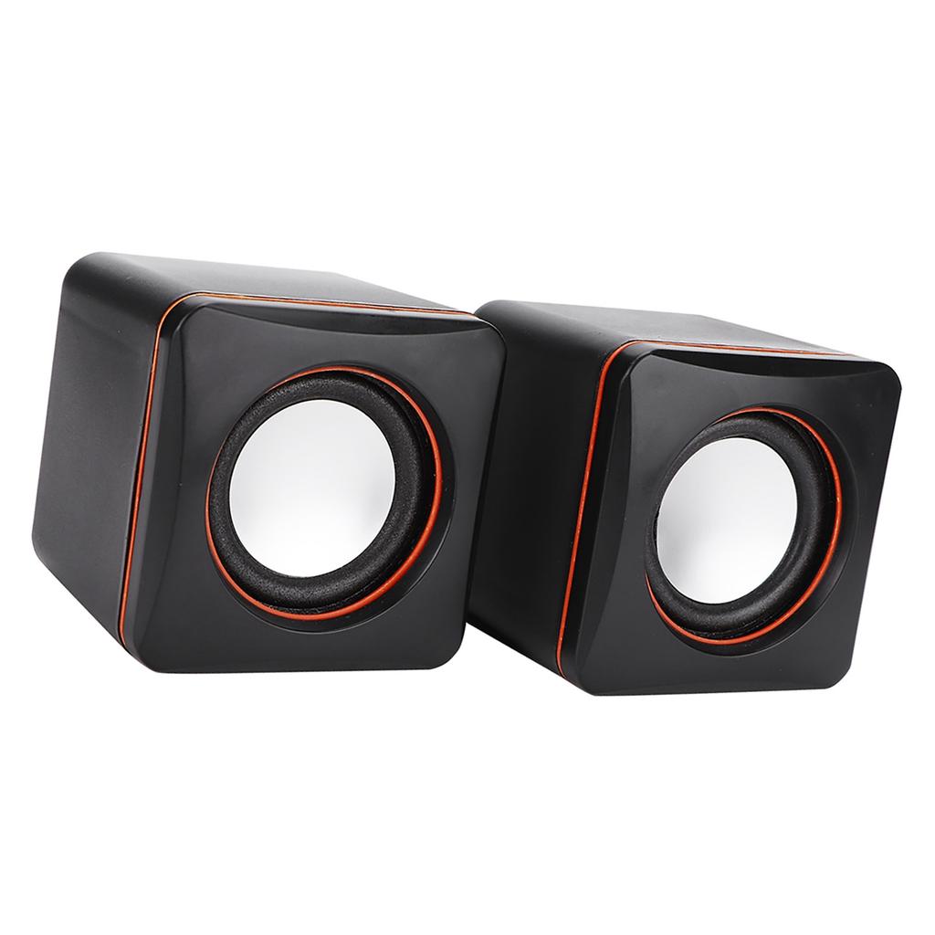 Mini Cube USB Stereo 3.5mm Jack Wired Speaker For Desktop Laptop PC Computer(Double Track)