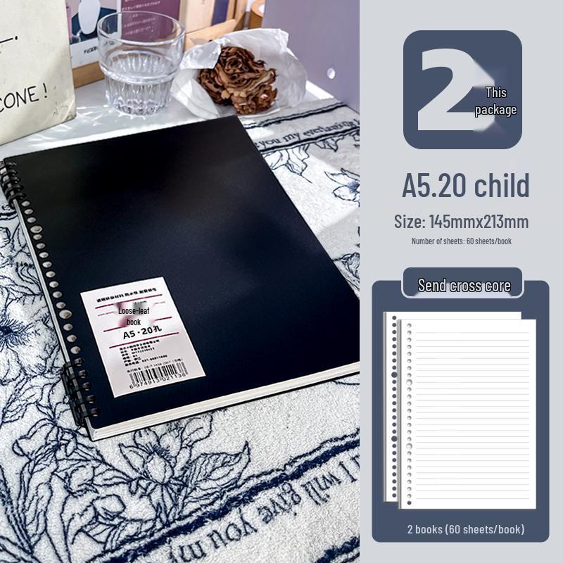 B5 Soft-Touch Loose-Leaf Notebook with Removable Coil and Stylish Binder Cover