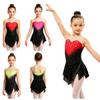 Body da pattinaggio artistico da bambina senza maniche con strass e gonna