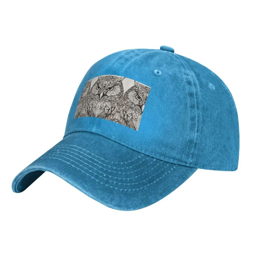 Owls Birds Baseball Cap Adjustable Twill Bulk with Ponytail Hole Washed Dad Hat for Men Women