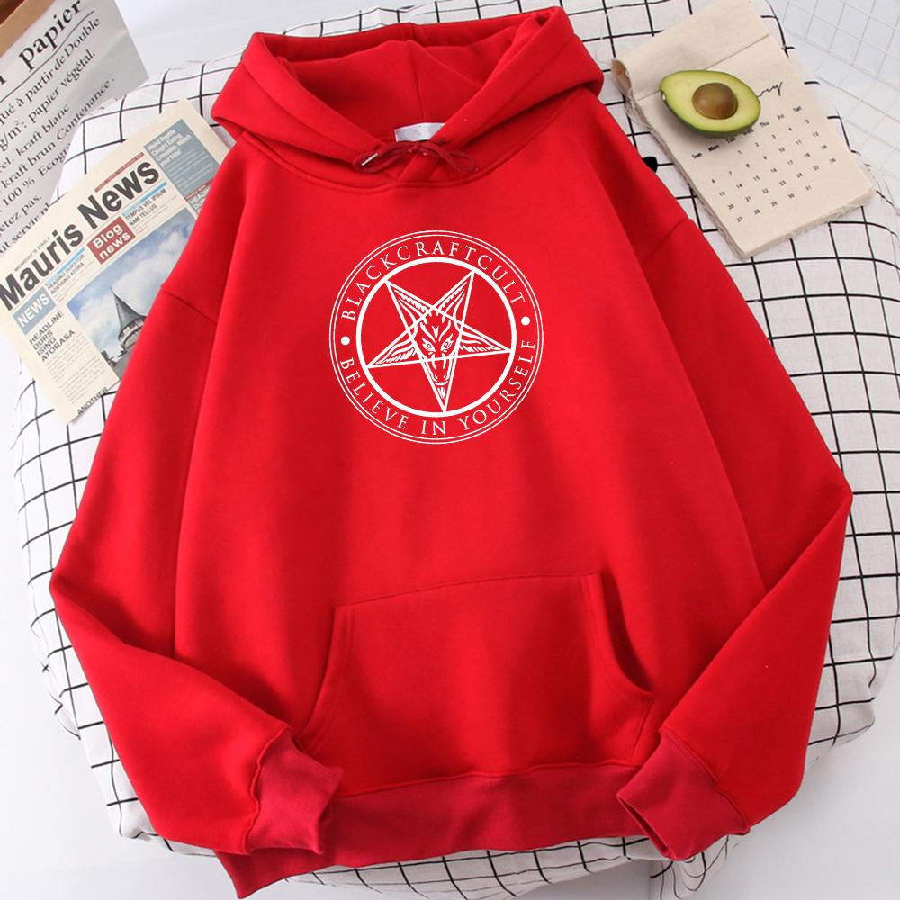 Pentagram Gothic Occult Satan Printed Sweatshirts Man Simple Casual Hoodies Street Loose Hoodie New Fleece Autumn Sportswears