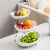 Pabei 3-Tier Ceramic Fruit Plate with Silver Stand