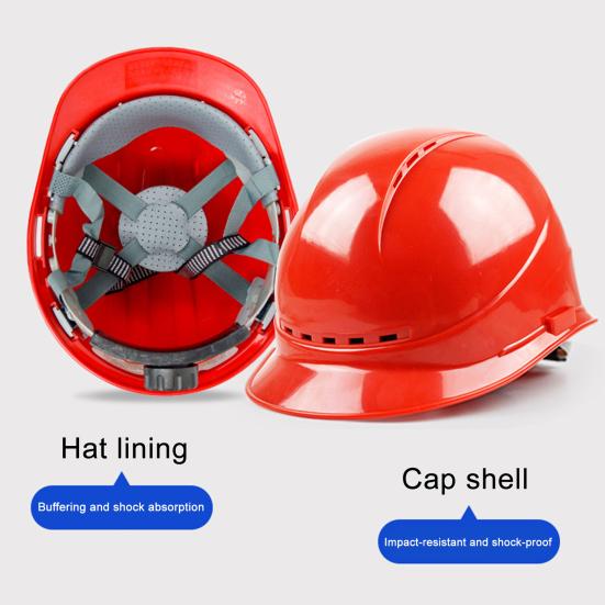 Construction Security Helmet with Ventilation System Adjustable 4-Point Ratchet Suspension Industrial Work Head Protection ABS Hard Hat