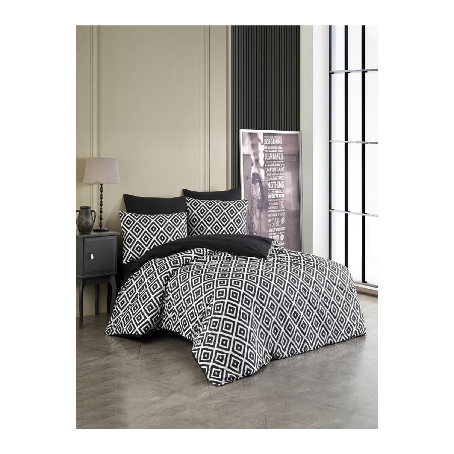 

Комплект двухсторонних эластичных простыней Life Diagonal с одним пододеяльником белый