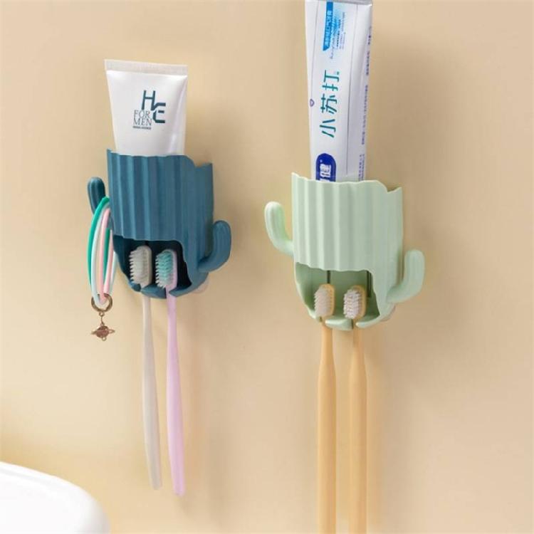 Wall Mounted Cactus Toothpaste Toothbrush Dormitory Wall Window Decoration