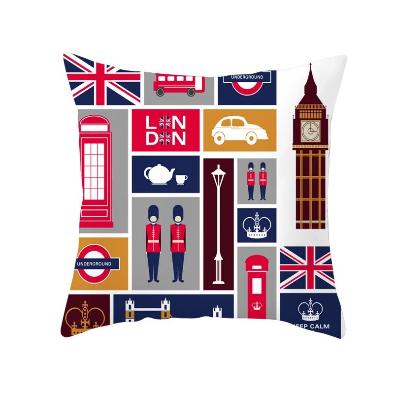 British Style throw pillow cover with short plush print for living room sofa decoration cushion cover pillow covers decorative