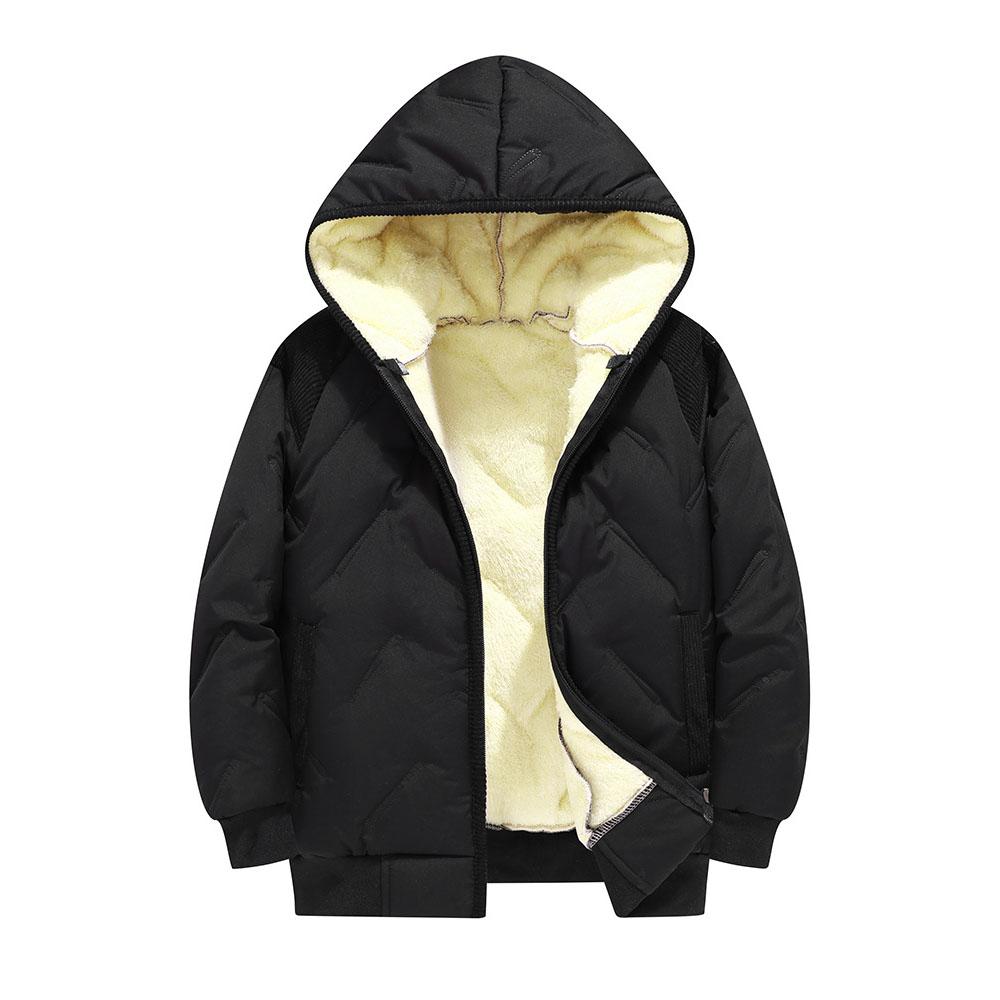 

Зимняя теплая куртка для мальчиков и девочек на подкладке из бархата, толстая хлопковая с наполнителем, с капюшоном, детская верхняя одежда для защиты от холода 170