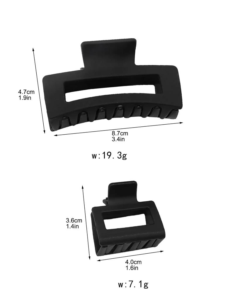 12 Pieces Rectangle Grab Clip Frosted PS Shark Clip Simple Fashion Hair Grab Clip Hair Accessories  Accessories