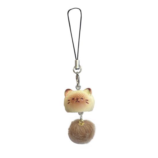 Keychain Pendant Resin Cat Plush Ball Decor Phone Pendant Keys Bags Cell Phones Key Holder Fashion Accessory
