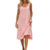 Women's Fashion Round Neck Sleeveless Tank Top  Colour Casual Underwear Home Dress
