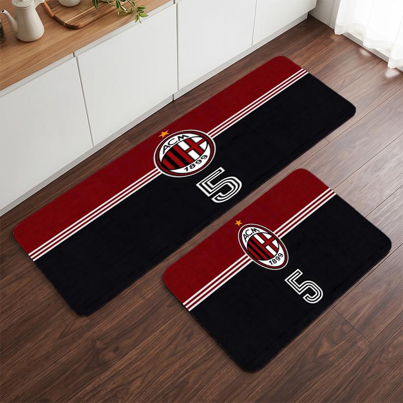 A.C. Milan (64) Flannel Kitchen Mat Soft Anti-Slip Kitchen Floor Runner Rug Kitchen Rug for Home Kitchen Decor
