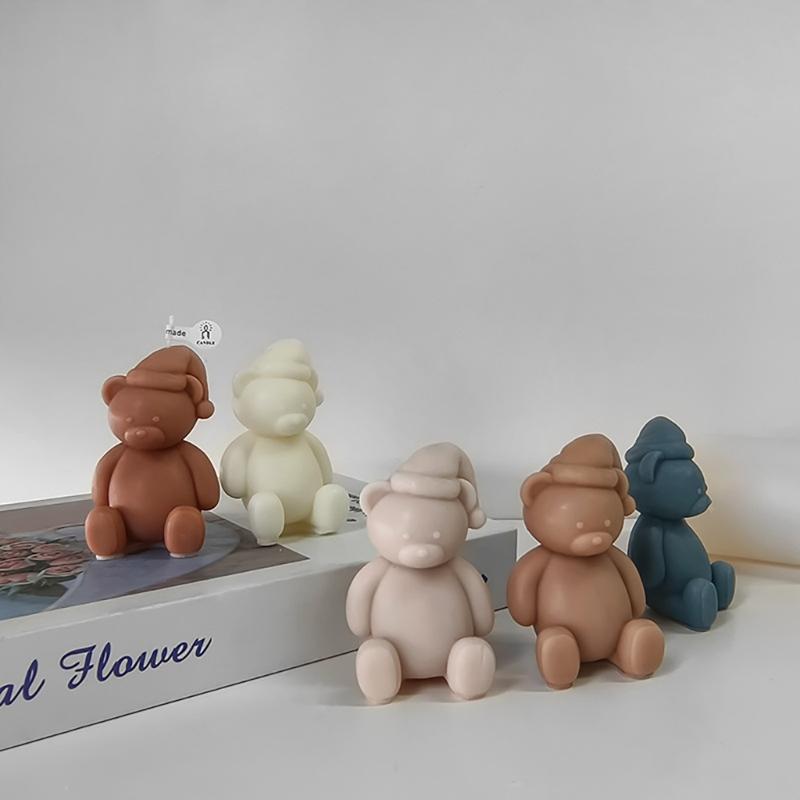 Cute 3D Cartoon Bear Silicone Mold for DIY Candle Soap Chocolate Handy Resin Decor Mould for Birthday Parties and Gifts