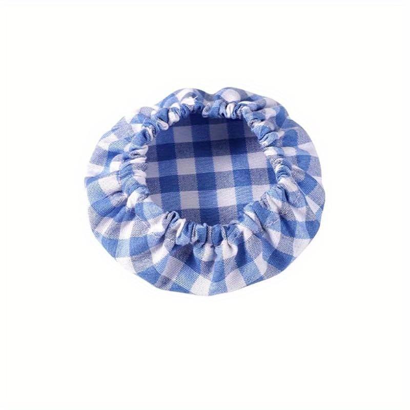 Capac din Pânză pentru Borcan, Capac cu Pânză în Carouri pentru Conserve, Capac Elastic Nealbă pentru Boluri de 7-10cm Borcan Mason, Recipient Reutilizabil pentru Copt
