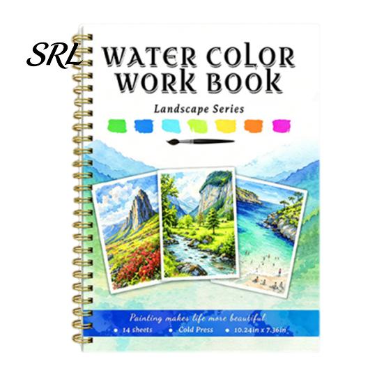 Portable Coloring Book for Travel Watercolor Book, Clean And Bright Patterns Design, Thick Nature Animal Landmark Theme Paper Multi-theme Paint