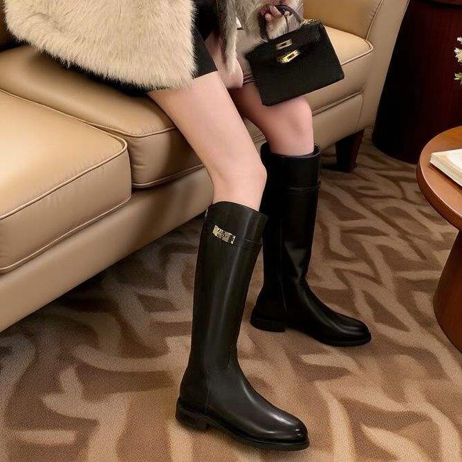 Boots Women's high boots but knee boots 2025 autumn and winter new thick-soled thin wide-tube knight boots long tube