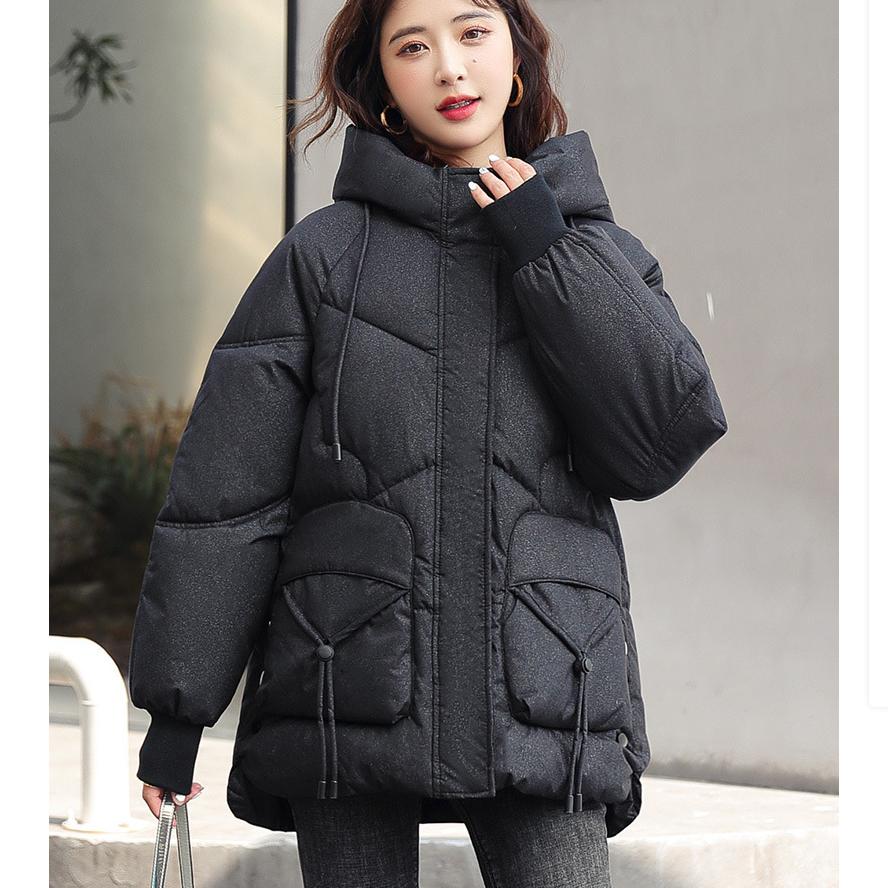 Cotton-padded Jacket Women's Korean Version of The Loose Hooded Padded Jacket Loose All-match Thick Warm Jacket