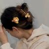 Women Hairpin Imitation Pearl Flower Decor Hair Clip French Retro Style Side Bang Hair Pin Hair Accessories