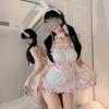 SHLYMP Cosplay Erotic Bunny Girl Bunny Sexy Cosplay Extremely Erotic Lingerie Underwear Costume Rabbit Ears Open Chest Dairy Cow Cow Pattern Animal