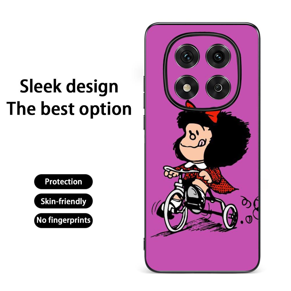 Cute Mafalda girl fashion pattern Phone Case For Redmi Note 14 13 12 11 Pro Plus S 5G 14C A3 Soft Black Phone Cover