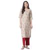 Set Kurta Rosa Menta da Donna Kurta Dritto Stampato in Cotone con Pantalone (Confezione da 1)