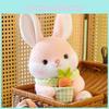 Cute White Bunny Plush Toy Soft Stuffed Animal Doll For Girls