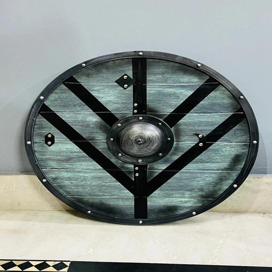 

Viking Shield Authentic Battleworn Wooden Warrior Shield 60.96 cm Home Office Wall Decorative