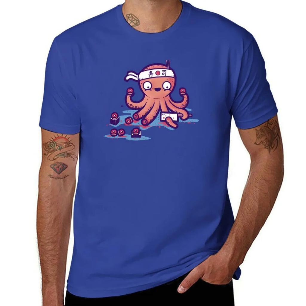 Octosushi TShirt Short sleeve tee blue archive blacks plus size men clothing
