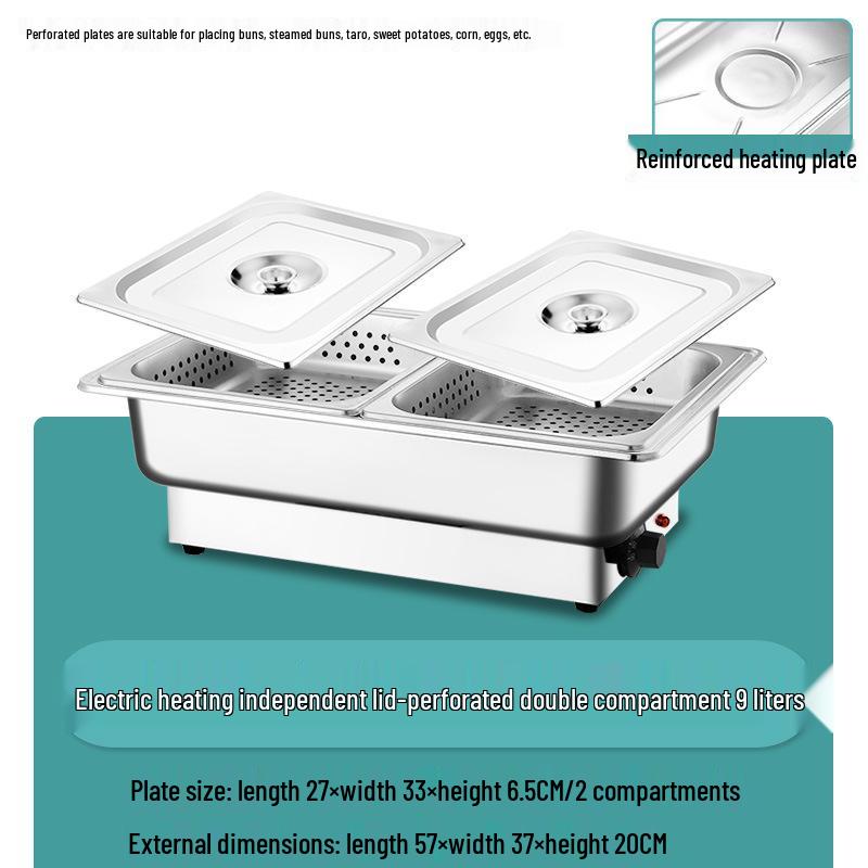 Stainless Steel Electric Chafing Dish with Visible Flip-Top for Buffet & Breakfast