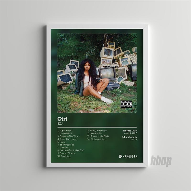 Pop Rap Music Album Cover Artist SZA Poster Aesthetics Rapper Hip Hop Rock Ctrl SOS Canvas Art Home Room Wall Decor Sofa Picture