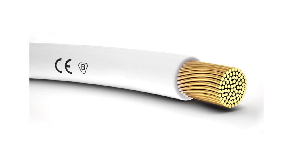 Installation cable H05V-K (LgY) 0.5 white /100m/