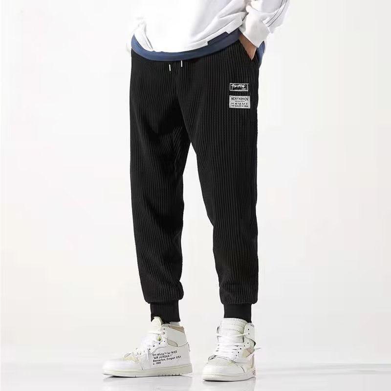 Casual Loose Corduroy Solid Color Harem Pants Man Pockets All Match Fashion Male Trousers Streetwear Clothes