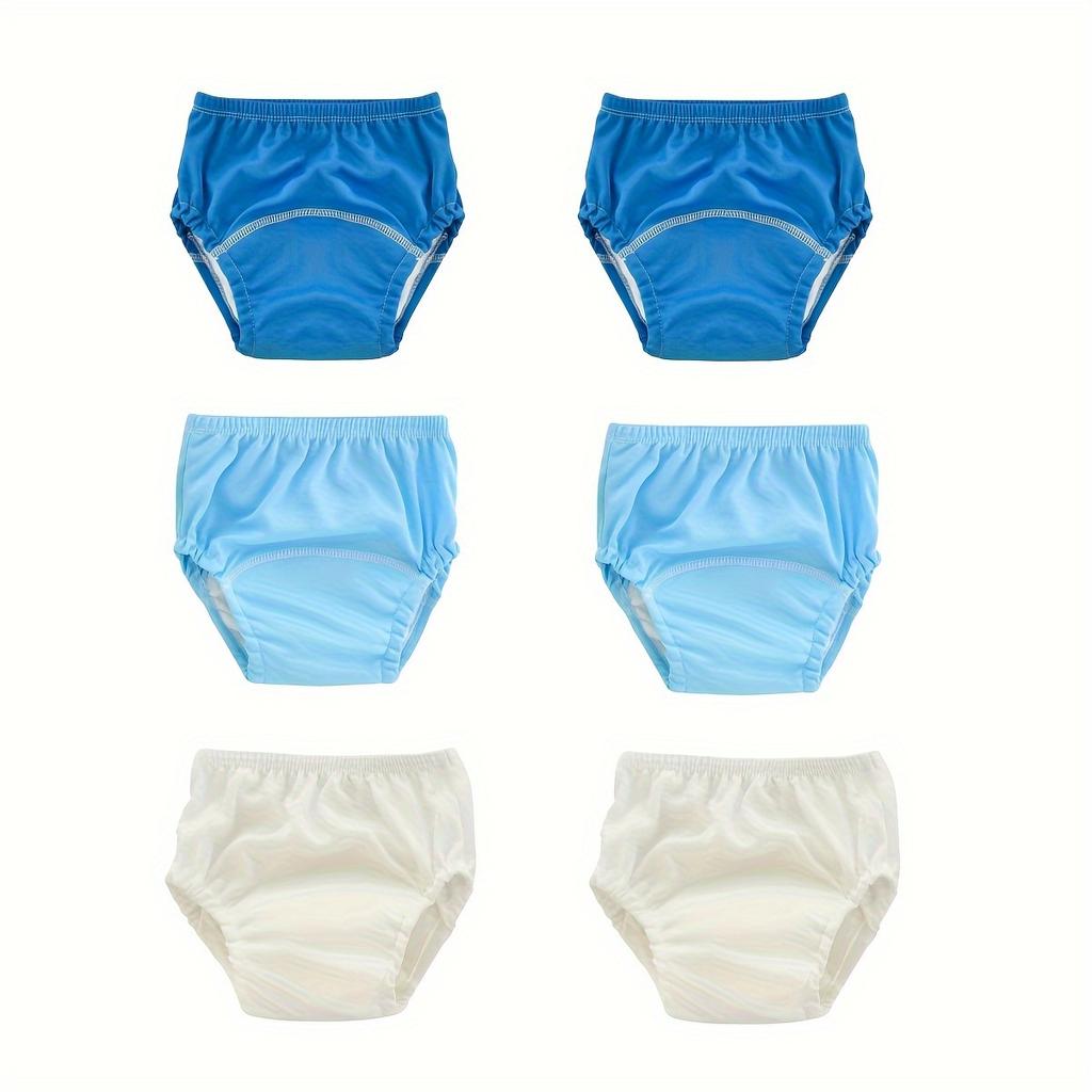 6pcs Plain Color Training Pants Washable Learning Pants Breathable Training Diapers Baby Diaper Cotton Cloth Learning Pants