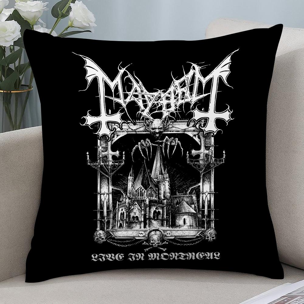 Band M-Mayhem Pillow Case 3D Print Polyester Fiber 40*40 cm Home Sofa Throw Pillow Cover Decoration Festival Gift