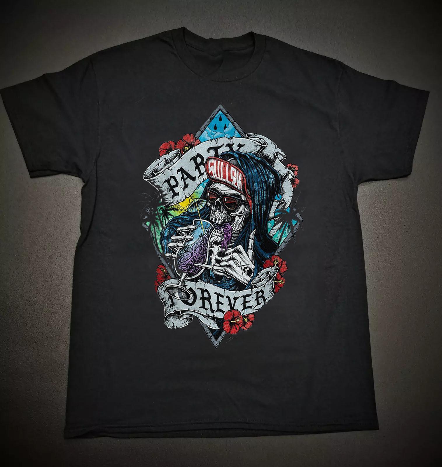 Sullen Collective Party Forever Surfing Reaper Tropical Summer All Size Shirt S