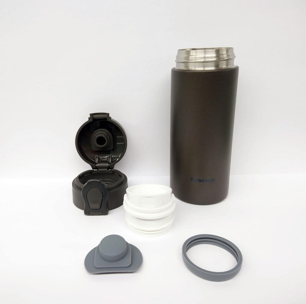 Peacock Water Bottle Mug Bottle Brown Stainless Steel Bottle Mug Type T The-peacock 0.35L AKF-35