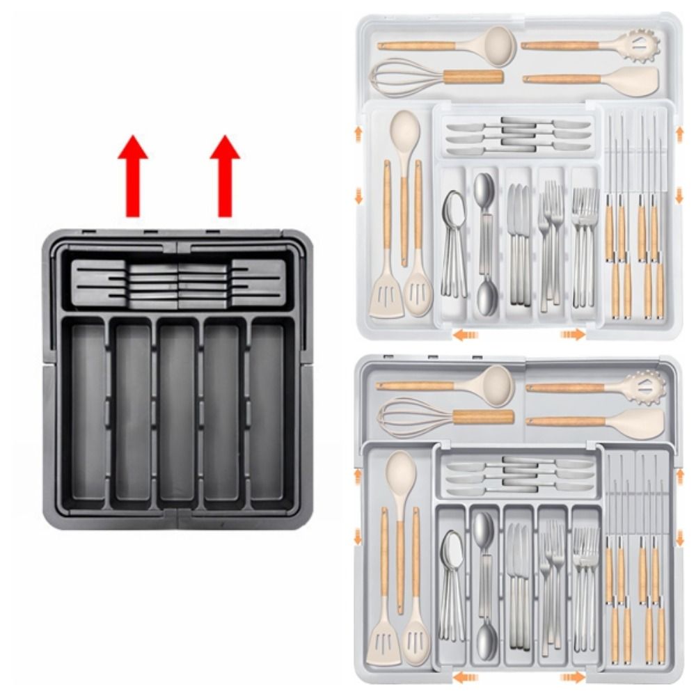 Scalable Kitchen Drawer Organizer Movable Partition Expandable Utensil Tray  Home