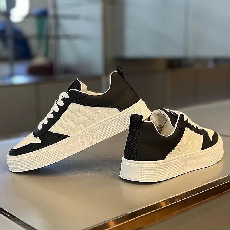 Men's Board Shoes New Trendy Versatile Thick Soled Sneakers Soft Soled Platform Comfort Breathable Casual White Man Sports Shoes