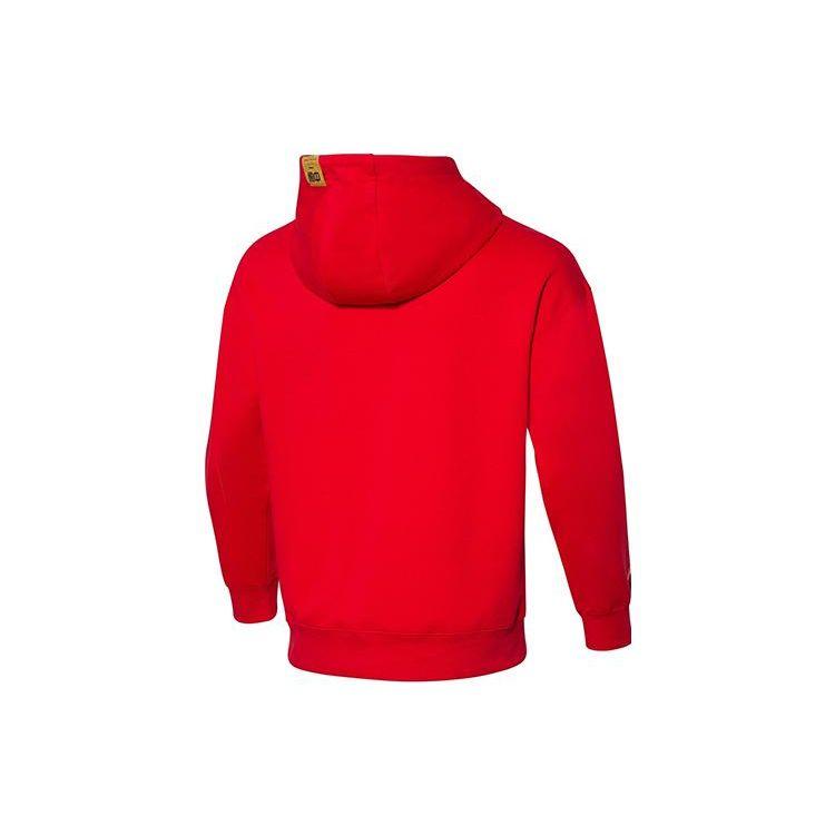 Li Ning Ping Pong Series Fun Print Pullover Sports Hoodie Men hoodies Red AWDR747-2