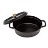 Staub Pico Cocotte Black a stylish enamel pot with Also a stylish and kitchen Oval, 27cm, (1102725), handles. available pot, pan, utensils.