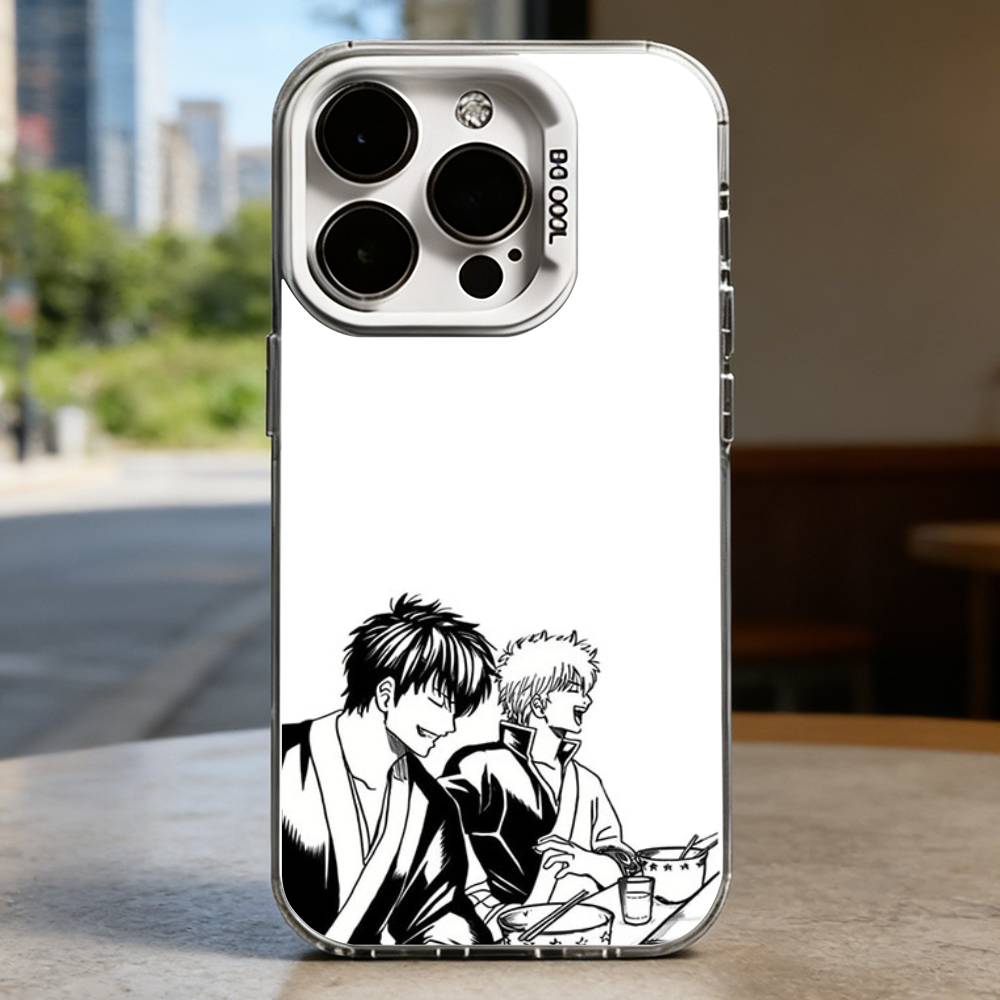 Amine G-Gintama White Shockproof Phone Case For iPhone 16,15,14,13,12,11,Pro,XS,Max,Plus,Mini,SE