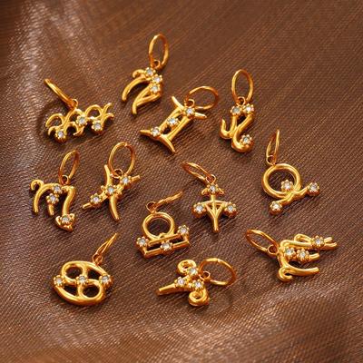European & American Trendy Zodiac Pendant Necklace with Rhinestone Accents