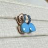 Boucles d'oreilles Nudo 10,6 mm Incrustées de Turquoise Zircon Pour Femmes Topaze Bleue Pendantes Carrées en Cristal Boucle d'oreille Bijoux de Mode Cadeau