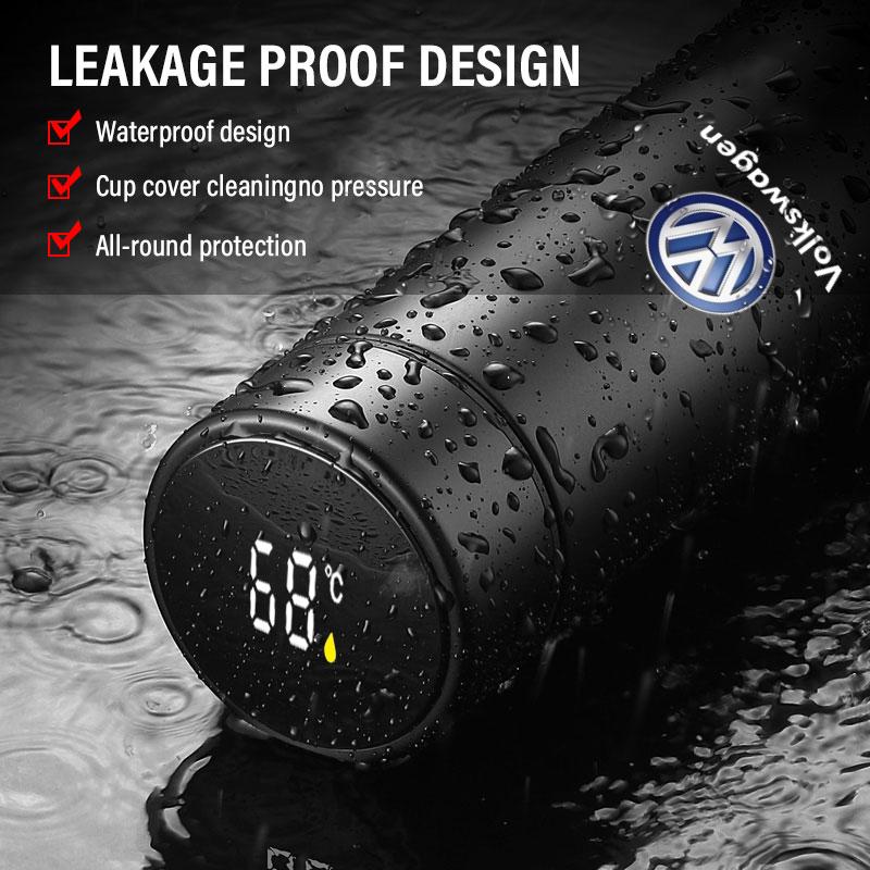 Car Smart Thermos Bottle With Temperature Display Coffee Cup For Volkswagen Scirocco POLO Tiguan Passat B5 B6 B7 Golf EOS Jetta MK6 Octavia