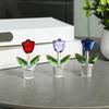  Crystal Glass Tulips Flower Miniature Sculpture Ornament for Valentines Gift