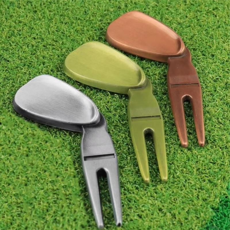 Golfs Balls Marker Alloy Curved Spit for Men Women Golfer Golfs Accessory Golf Divot Repair Tool Golf Green Divot Tool