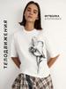 Oversized T-Shirt with Flowers Print